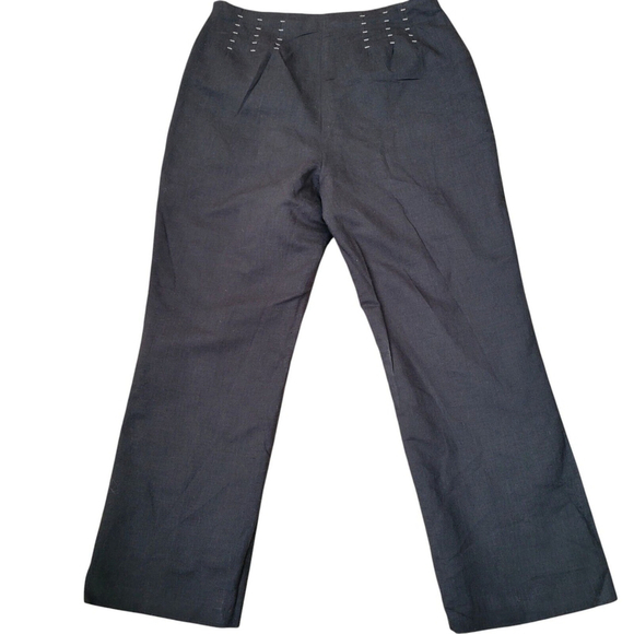 Kasper Linen Cotton Dress Pants Black Women’s 12P Excellent Condition Pre-owned - Picture 2 of 10